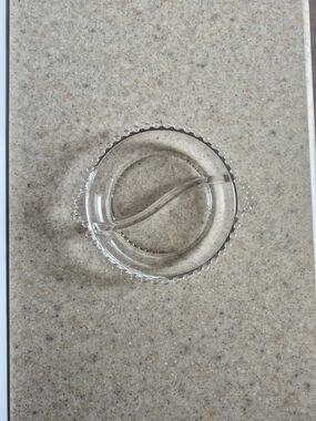 Clear Glass Divided Serving Dish with Beaded Rim